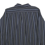NAUTICA Mens Black & Blue Striped Cotton Shirt XL Classic Fit Button Down