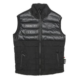 PHILIPP PLEIN Mens Black Leather & Cotton Quilted Gilet M Jacket Zip Sleeveless