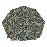 LAVON Womens Green Beige Abstract Pattern Nylon Jacket L Zip Classic Fit