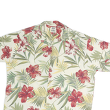 PAU HANA Mens Cream & Red Floral Hawaiian Shirt XL Casual Cotton Summer Shirt