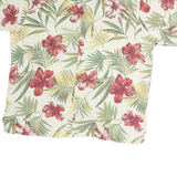 PAU HANA Mens Cream & Red Floral Hawaiian Shirt XL Casual Cotton Summer Shirt