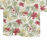 PAU HANA Mens Cream & Red Floral Hawaiian Shirt XL Casual Cotton Summer Shirt