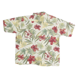 PAU HANA Mens Cream & Red Floral Hawaiian Shirt XL Casual Cotton Summer Shirt