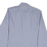 HUGO Mens Blue & White Shirt M Cotton Blend Long Sleeve Button Collar