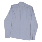 HUGO Mens Blue & White Shirt M Cotton Blend Long Sleeve Button Collar