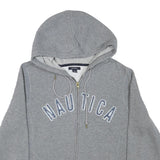 NAUTICA Womens Grey Hoodie L Zip Up Cotton Blend Casual Sweatshirt