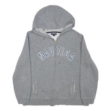 NAUTICA Womens Grey Hoodie L Zip Up Cotton Blend Casual Sweatshirt