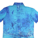 GOTTEX Womens Blue Printed Shirt Short Sleeve Collared XL Button Front