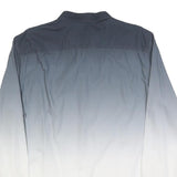 CALVIN KLEIN Mens Blue & White Shirt XL Cotton Blend Ombre Button Down
