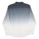 CALVIN KLEIN Mens Blue & White Shirt XL Cotton Blend Ombre Button Down