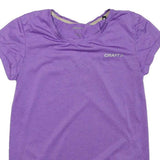 CRAFT Womens Purple Sleeveless Round Neck Graphic T-Shirt S Activewear
