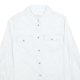 CLOCKHOUSE Womens White Shirt S Cotton Blend Button Long Sleeve Casual