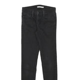 LEVI'S Womens Slim Black Denim Slim Skinny Jeans W25 L29 Stylish Cotton Blend