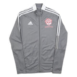 ADIDAS Mens Grey Basketball Track Jacket S Polyester Blend Zip Casual Sportswear