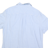 TOMMY HILFIGER Mens Blue & White Striped Shirt L Cotton Blend Casual Summer