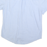 TOMMY HILFIGER Mens Blue & White Striped Shirt L Cotton Blend Casual Summer