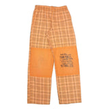 THINK PINK Womens Cotton Blend Orange Checked Relaxed Drawstring Trousers W22