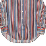 PERMANENT PRESS Mens Blue Red Striped Cotton Blend Shirt M Casual Smart