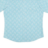 WRANGLER Mens Light Blue Paisley Cotton Shirt L Summer Casual Short Sleeve