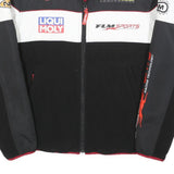 FLM Mens Black White Red Racing Polyester Blend Zip Jacket Sports M