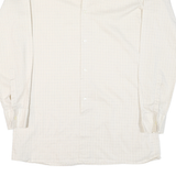 CLUB Mens Cream & Brown Check Button-Down Shirt M Lightweight Smart Casual