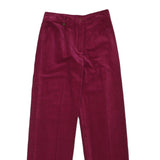 RO-COUPE Womens Cotton Blend Burgundy Relaxed Straight Trousers W26 L30 Stylish