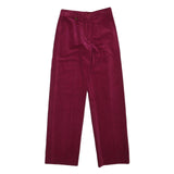 RO-COUPE Womens Cotton Blend Burgundy Relaxed Straight Trousers W26 L30 Stylish