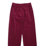 RO-COUPE Womens Cotton Blend Burgundy Relaxed Straight Trousers W26 L30 Stylish