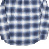 JACHS Mens Blue & White Check Shirt M Cotton Blend Long Sleeve Button