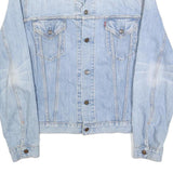 LEVI'S Womens Blue Light Blue Denim Jacket XL Cotton Button Plain Classic Style