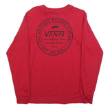 VANS Mens Red Graphic Long Sleeve Crew Neck T-Shirt S Cotton Blend