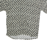 PIERRE CARDIN Mens Black & Beige Rayon Printed Shirt L Relaxed Fit