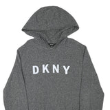 DKNY Mens Grey Pullover Relaxed Fit Cotton Blend Jumper High Neck Basic Knit M