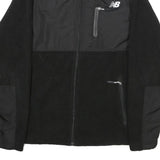 NEW BALANCE Mens Black Jacket S Polyester Zip Plain Sports Casual