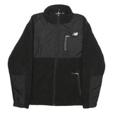 NEW BALANCE Mens Black Jacket S Polyester Zip Plain Sports Casual