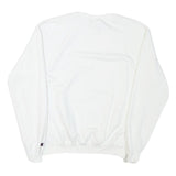 CHAMPION Mens White Cotton Blend Crew Neck M Plain Pullover Sweatshirt
