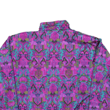 LAVON Womens Purple Printed Nylon Zip Jacket L Outerwear Patterned Stylish