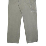 DICKIES Mens Cotton Grey Regular Straight Trousers W32 L32 Workwear Zip Closure