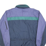 Mens Blue & Green Colourblock Classic Jacket L Polyester Blend Windbreaker Zip