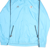 ADIDAS Mens Blue Outdoor Jacket M Polyester Zip Hooded Sportswear Light