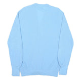 IZOD LACOSTE Womens Blue Plain V-Neck Button Up Jumper XL Acrylic Knitwear