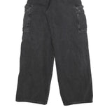 H&M Womens Black Relaxed Cargo Denim Light W28 L30 Cotton Blend Casual Pockets