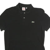 LACOSTE LIVE Mens Black Short Sleeve Plain Polo Shirt M Cotton Blend