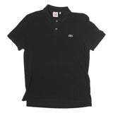 LACOSTE LIVE Mens Black Short Sleeve Plain Polo Shirt M Cotton Blend