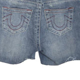 TRUE RELIGION Womens Denim Blue Casual Shorts XS W26 Stylish Relaxed Fit