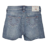 TRUE RELIGION Womens Denim Blue Casual Shorts XS W26 Stylish Relaxed Fit