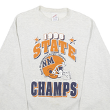 JERZEES Mens White 1996 State Champs Football Crew Neck XL Cotton Blend Pullover