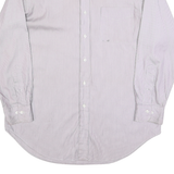 RALPH LAUREN Mens White & Pink Stripe Shirt L Classic Fit Cotton Long Sleeve