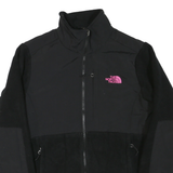 THE NORTH FACE Womens Black Pink Logo Zip Jacket S Polyester Fleece Outdoor