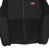 THE NORTH FACE Womens Black Pink Logo Zip Jacket S Polyester Fleece Outdoor